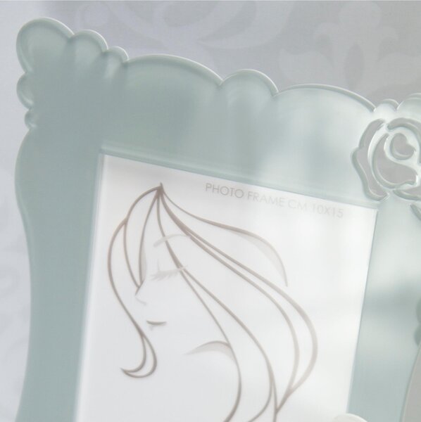 Portafoto in Crystalplex per foto 10x15 SHABBY - 18Xh23 cm cornice in crystalplex bicolore bianco tortora