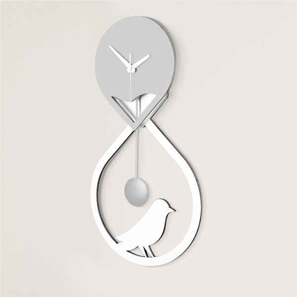 Orologio da parete a Pendolo in legno tagliato al Laser SANDUR 14x30xh56 cm tagliato al laser in legno naturale