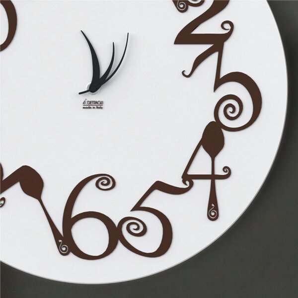 Orologio da parete il legno rotondo Diametro 55x5 cm con intarsi Girotondo dei Cucchiai in legno Tagliato al laser in legno bianco weng�