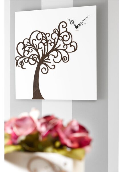 Orologio da parete il legno 55x55x5 cm con numeri intarsi L'Albero della Vita in legno Tagliato al laser in legno bianco weng�