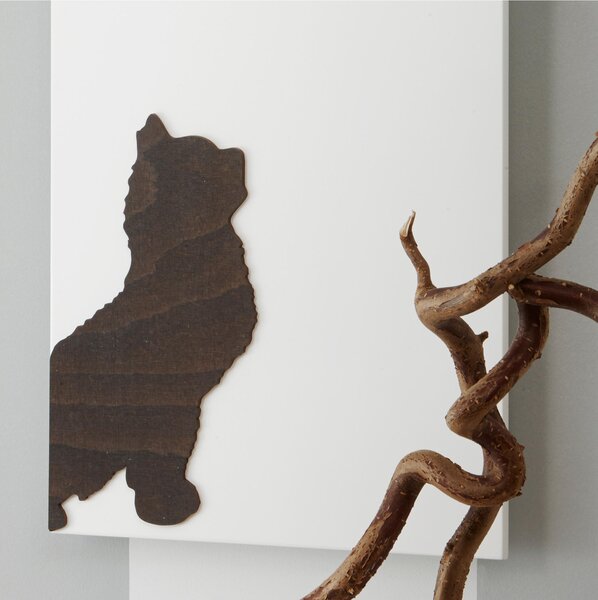 Orologio da parete in Legno con intarsi in legno L'ATTESA 55x25xh3 cm tagliato al laser colore bianco legno