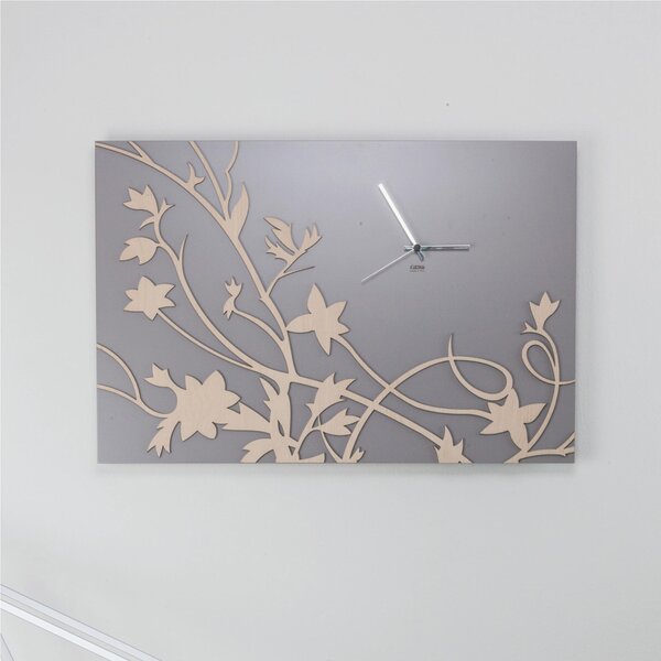 Orologio da parete in legno tagliato al Laser CELTICO 60x40 cm tagliato al laser in legno naturale grigio opaco