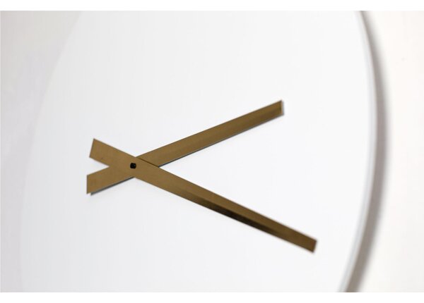Orologio da parete rotondo il legno Laccato Diametro 60x5 cm in legno con lancette colore oro