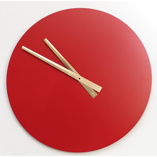 Orologio da parete rotondo il legno Laccato Diametro 60x5 cm in legno con lancette colore oro