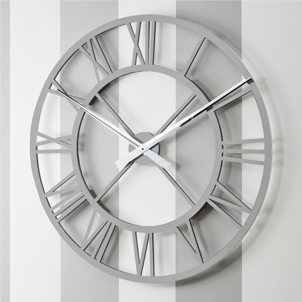 Orologio da parete Rotondo diametro 80 cm in legno IMPERO tagliato al laser in legno laccato grigio opaco