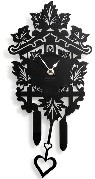 Orologio da parete a cuc� SMALL 34x17xh3 cm CuC� in legno e metacrilato tagliato al laser in legno nero