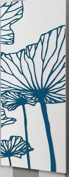 Pannelli da parete, quadro da parete DELICATESSE 100xh120cm in legno verticale bianco intarsi in legno color petrolio