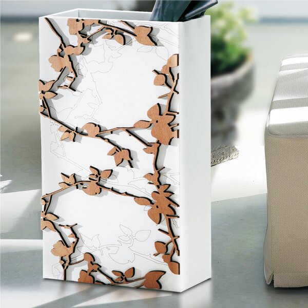 PORTAOMBRELLI Rettangolare GLORIA 30x15xh50 cm in Legno tagliato al laser colore bianco legno naturale