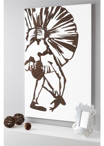 Pannello da parete verticale, quadro da parete REVERANCE 75xh120cm in legno verticale bianco intarsi in legno weng�