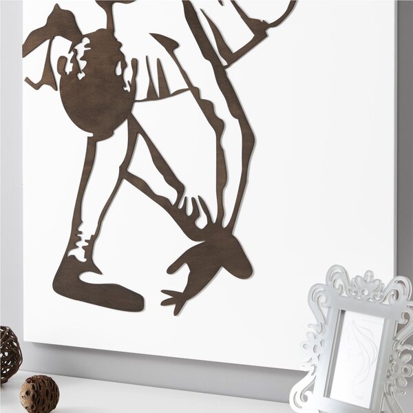 Pannello da parete verticale, quadro da parete REVERANCE 75xh120cm in legno verticale bianco intarsi in legno weng�