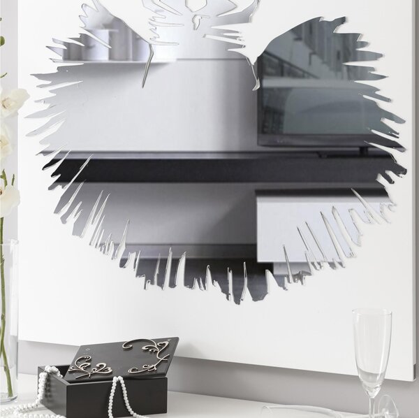 Pannello da parete, quadro da parete GISELLE 75xh120cm pannello legno colore bianco intarsi in plexiglass specchio