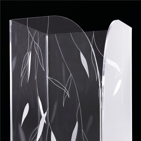 Portaombrelli Moderno in plexiglass decorazione Laser VIENNA 20x50xh50 cm in vaschetta in metallo lucido