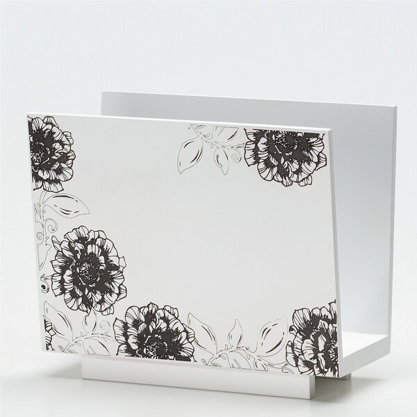 Portariviste Rettangolare ROSA 32x22xh40 cm in Legno bianco marcatura color cacao