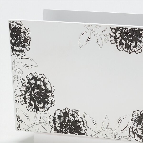 Portariviste Rettangolare ROSA 32x22xh40 cm in Legno bianco marcatura color cacao