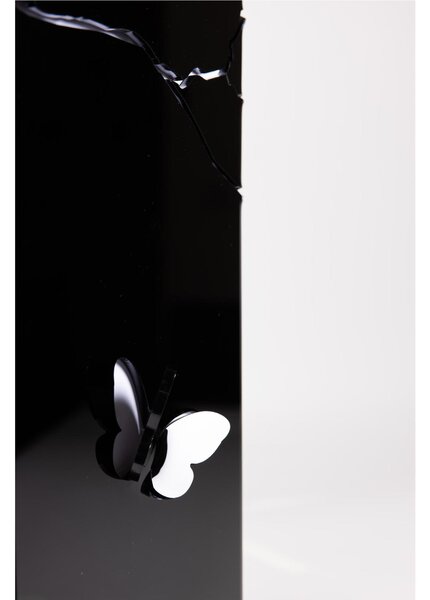 Portaombrelli Moderno in plexiglass decorazione Laser OSAKA 19x19xh50 cm in vaschetta in metallo lucido colore Nero