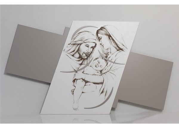 Pannello da parete in legno con marcatura al laser GIOIA 130x75xh8 cm colore Bianco, ghiaia decori ghiaia