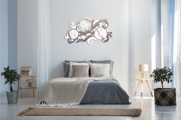 Quadro sacro DISCENDENZA decoro in legno taglio laser 180x83x16 cm colore bianco color cacao