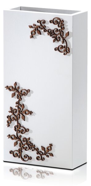 PORTAOMBRELLI Rettangolare INTRECCI 30x15xh50 cm in Legno tagliato al laser colore legno bianco