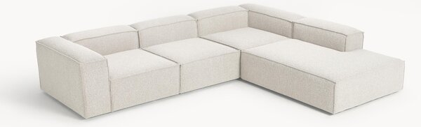 Divano angolare XL componibile 4 posti in bouclé Lennon
