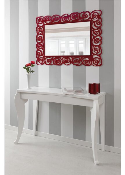 Specchiera da parete in Plexiglas tagliata al laser ROSES 110x80xh 8 cm -posizionabile orizzontale o Verticale cornice colori Rosso