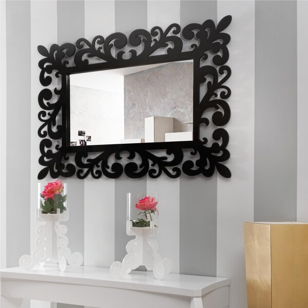 Specchiera da parete in legno laccato tagliata al laser LADY 120x80xh 8 cm -posizionabile orizzontale o Verticale cornice colori nero