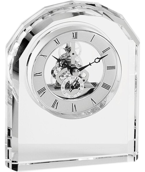 Orologio in Cristallo moderno 12,5xh16 cm in cristallo K9 trasparente quadrante diametro 3,5 cm in scatola regalo