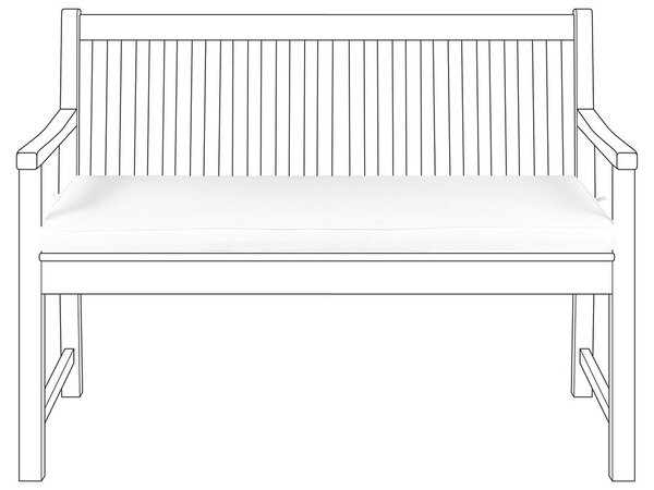 Cuscino Seduta da Panca da Giardino per Esterno in Poliestere bianco 112 x 54 cm resistente all acqua Beliani