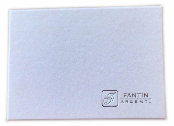 Portachiavi in Argento ANGELO con cinturini in Pelle Bianco 7x11cm in scatola regalo , bomboniera