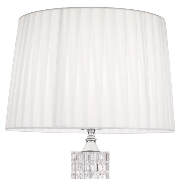 Lampada da tavolo in Cristallo taglio diamante diametro 13x13xh 65,5 cm con paralume 38x38 cm