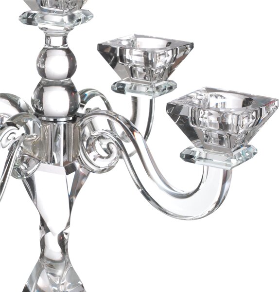 Candelabro Cristallo 5 fiamme in cristallo 33xh 32 cm uno colore trasparente, cristallo K9 in scatola regalo