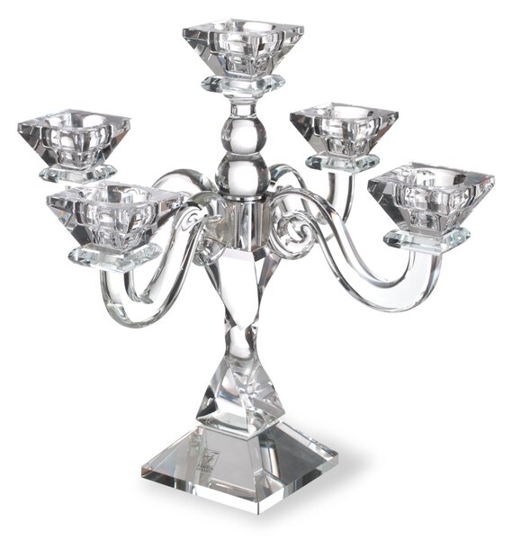 Candelabro Cristallo 5 fiamme in cristallo 33xh 32 cm uno colore trasparente, cristallo K9 in scatola regalo