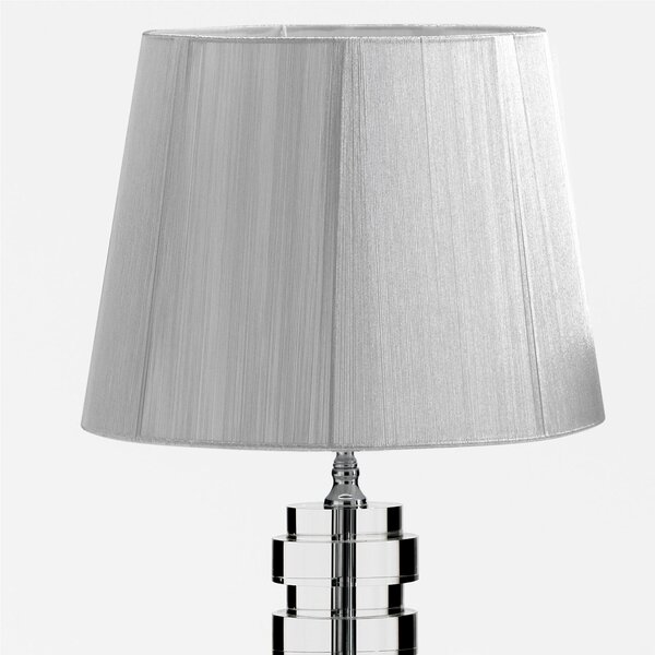Lampada da tavolo in cristallo DISCHI H72 cm con paralume Colore argento