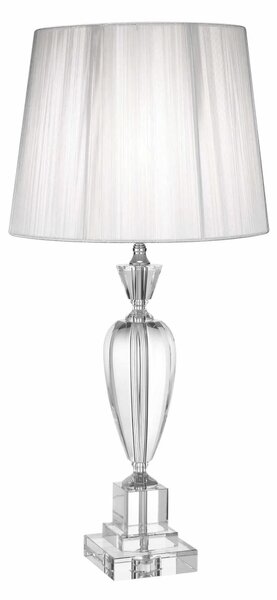 Lampada da tavolo in Cristallo taglio diamante diametro 13x13xh 51 cm con paralume 38x38 cm