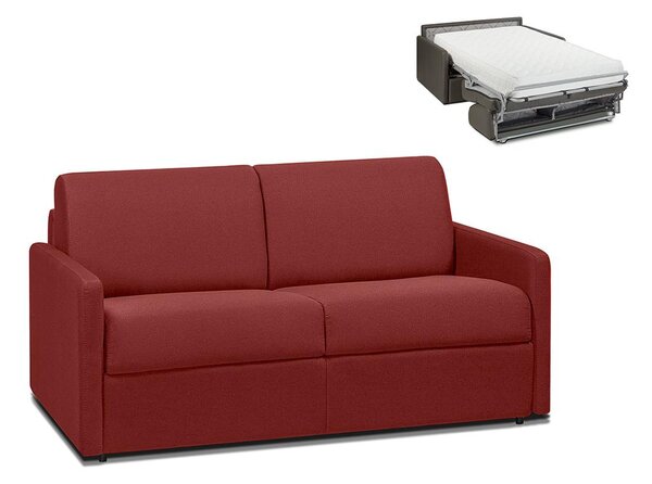 Divano letto 2 posti a ribalta Larghezza Materasso 120 cm Spessore 22 cm in Tessuto Rosso - CALIFE