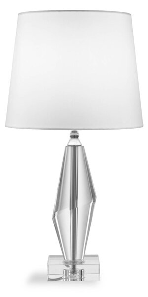 Lampada da tavolo in Cristallo Liscia in Cristallo K 9 diametro 13x13xh 50 cm con paralume 38x38 cm