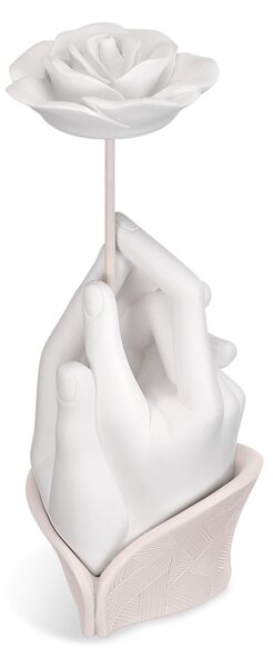 Profumatore in resina mani bianche e base tortora, dimensioni h18 cm in scatola regalo, regalo o bomboniera