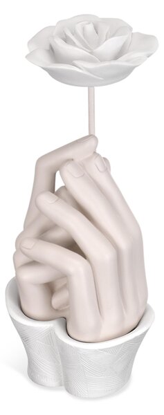 Profumatore in resina mani tortora base bianca, dimensioni h18 cm in scatola regalo, regalo o bomboniera
