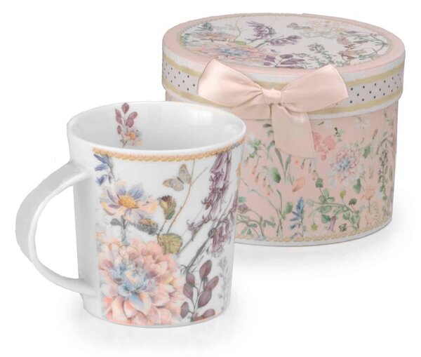 Mug in porcellana PEONIA Diametro 8,7x h 9,5 cm in fine porcellana in scatola regalo