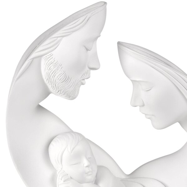 Sacra famiglia in resina Super Big base ARGENTO 26x h 31 cm immagine pu� essere appeso o appoggiato per bomboniera ,battesimo cresima, matrimonio
