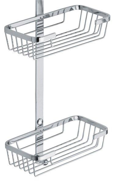 Mensola 3 piani con griglie rettangolari per fissaggio a parete in ottone cromato 23x11xh65 cm garantita 5 contro la corrosione