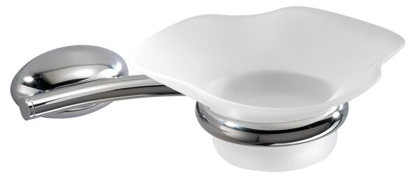 Portasapone sospeso In ottone cromato con vaschetta in vetro 17x12xh4 cm Linea Duemila garanzia sulla cromatura anni 5 Plus inox lucido