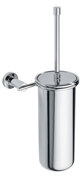 Porta scopino da bagno sospeso con bossolo in ottone cromato DECO 15x13xxh37 cm stile Retro garanzia 5 anni contro la ruggine colore inox lucio