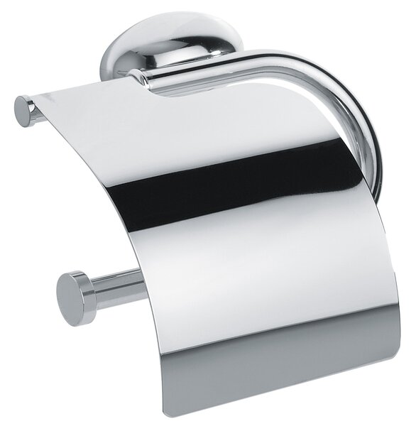 Portarotolo di carta igienica con coperchio in ottone Cromato16x8xh9 cm Linea Duemila Plus in ottone cromato Garantito 5 anni finitura inox lucido