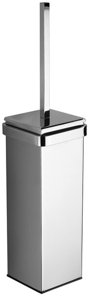 Porta scopino da bagno con bossolo in ottone cromato JOLLY 9,5x9,5xh40,5 cm inoxlucido