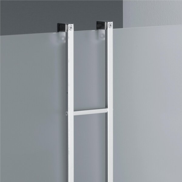 Mensola doccia rettangolare un piano - Fissaggio a Vetro Box Doccia, 28x15xh42 cm ottone cromato spessore Max. Vetro 1,5 cm