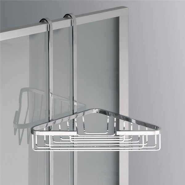 Angolare doccia un due piani - Fissaggio a Vetro Box Doccia 27x20xh69 cm ottone cromato spessore Max. Vetro 1,5 cm
