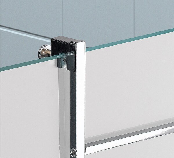 Mensola doccia un piano - Fissaggio a Vetro Box Doccia 30x14xh42cm ottone cromato spessore Max. Vetro 1,5 cm