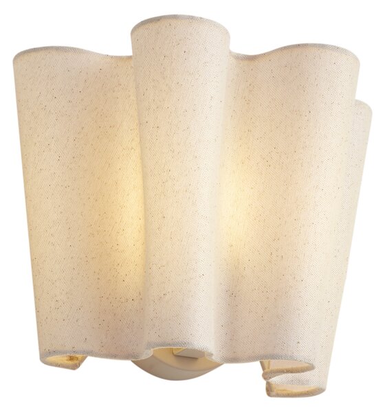 Lampada da parete Japandi beige con lino 20 cm - Oyster