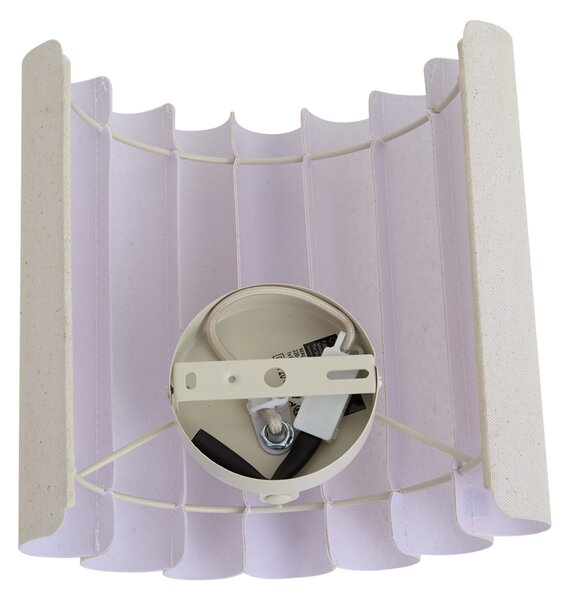 Lampada da parete Japandi Beige con lino 26 cm - Scallop