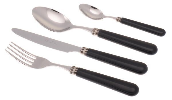 Cucchiaino da Caff� MISTRAL Set di 6 Pezzi in acciaio 18.10 Lunghezza 16,5 cm manico in PPL con ghiera lavabile in lavastoviglie Nero